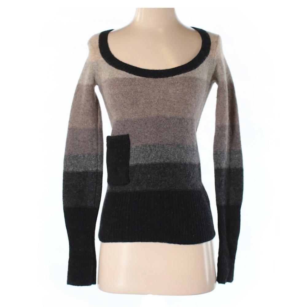 Colored Blocked 100% Wool Sweater